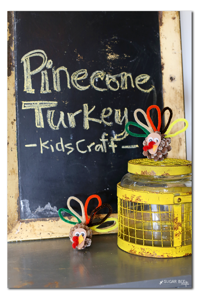make a pinecone turkey