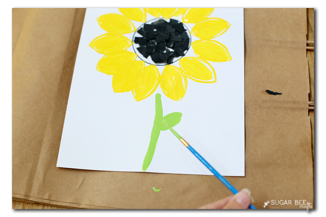 kids craft paint a sunflower