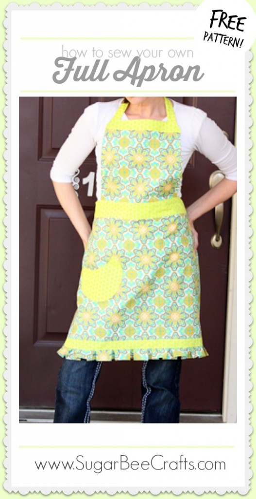 how to sew your own full apron with free pattern