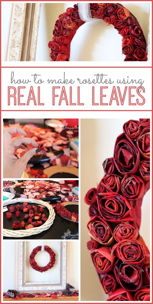 fall leaves rosette wreath how to tutorial