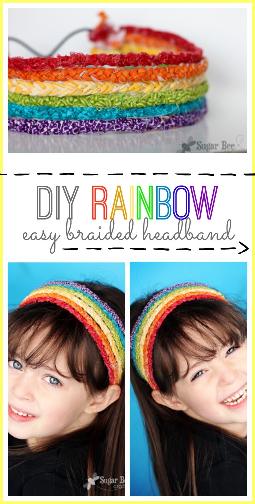 diy rainbow braided headband