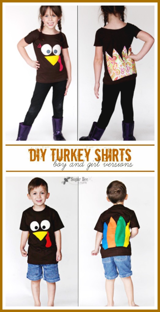 how to make a turkey shirt - thanksgiving fall craft