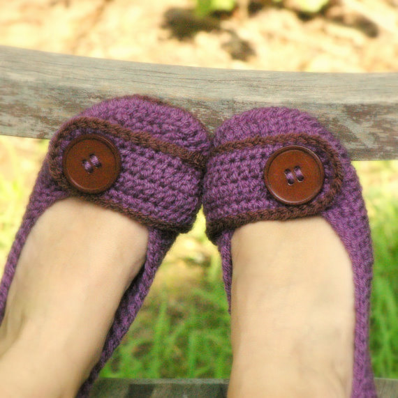 Crochet Pattern for Violet Womens House Slipper PDF - SIX sizes included - Womens 5 - 10 - Pattern number 205