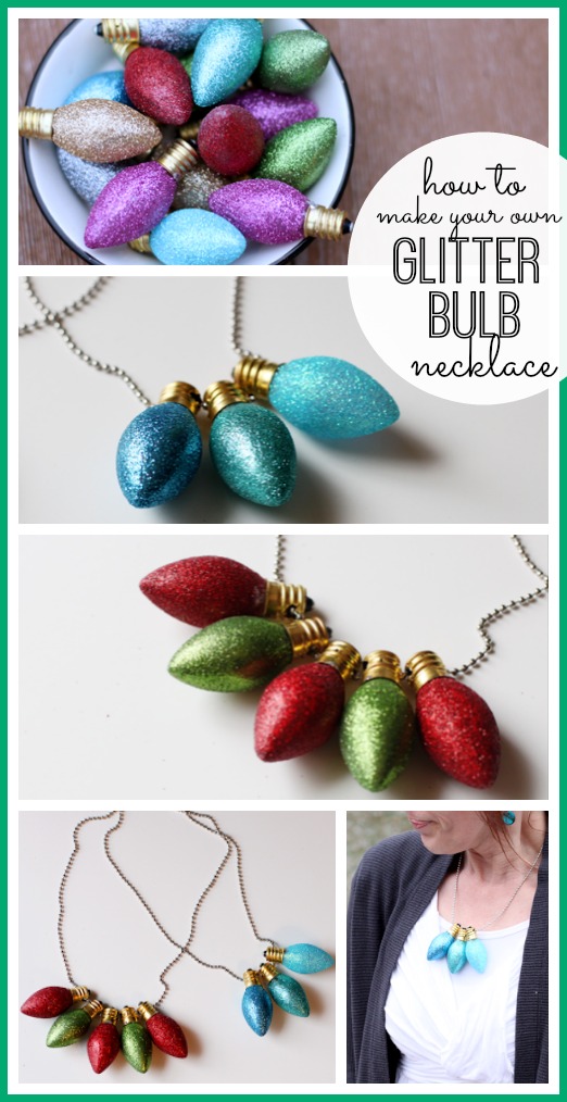 glitter bulb necklace how-to tutorial