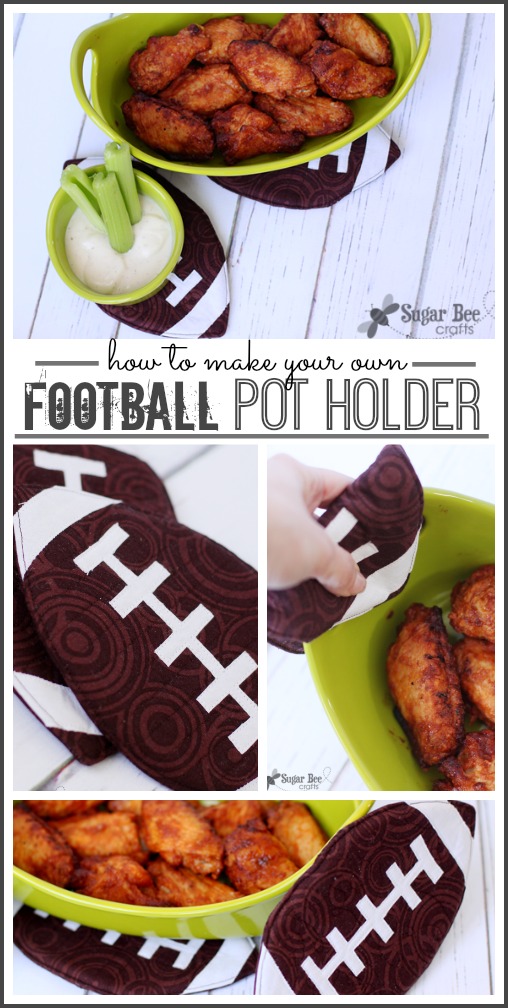 how to make a football pot holder