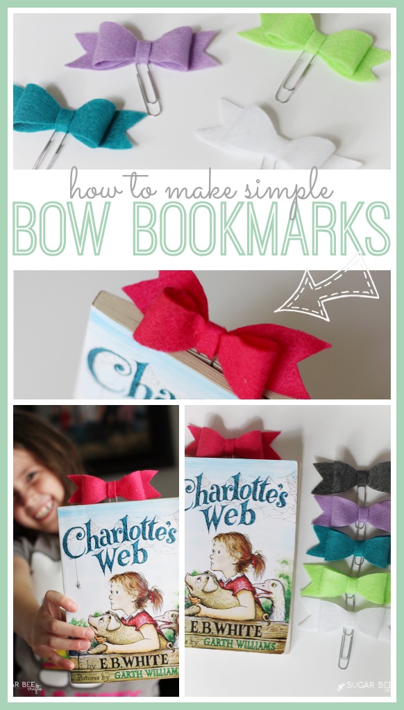 how to make simple bow bookmarks