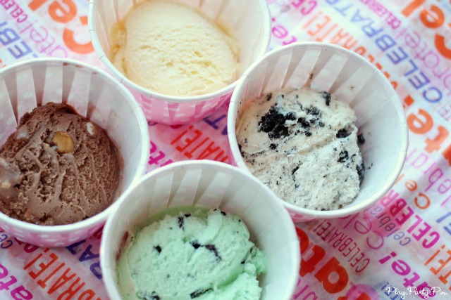 Ice cream cups and flavors