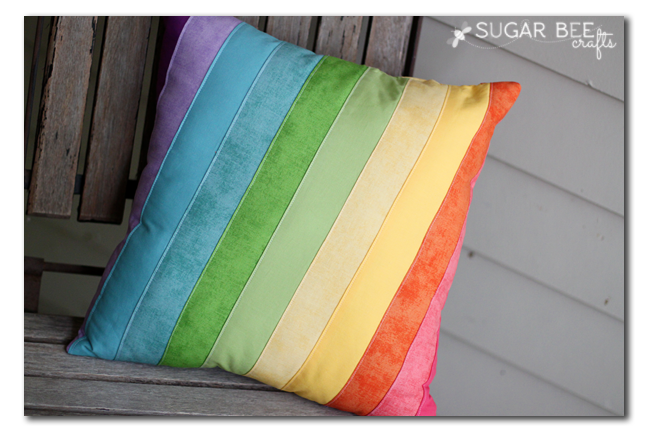 quilted rainbow pillow