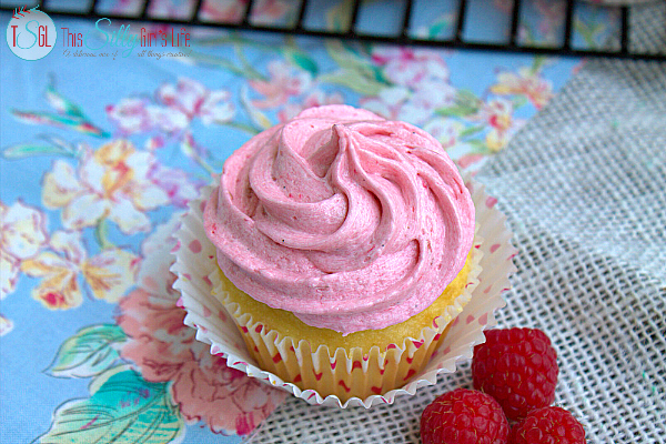 Almond Cupcakes with Fresh Raspberry Buttercream Frosting, a simple, beautiful yummy dessert!