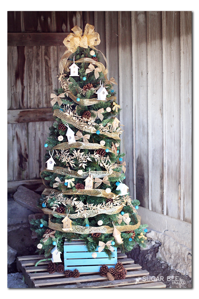 home tweet home themed Christmas tree diy idea