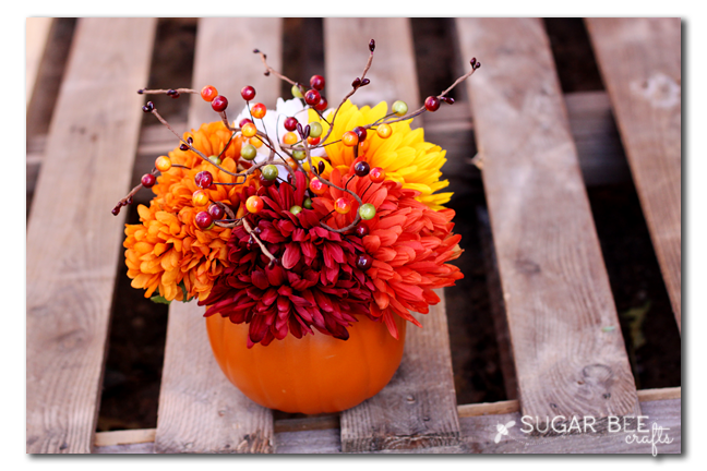 how to make a pumpkin flower arrangement