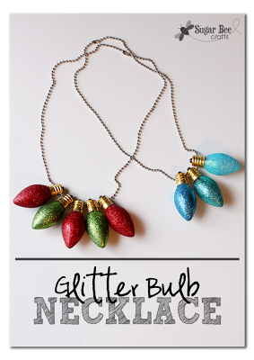 glitter bulb holiday necklace