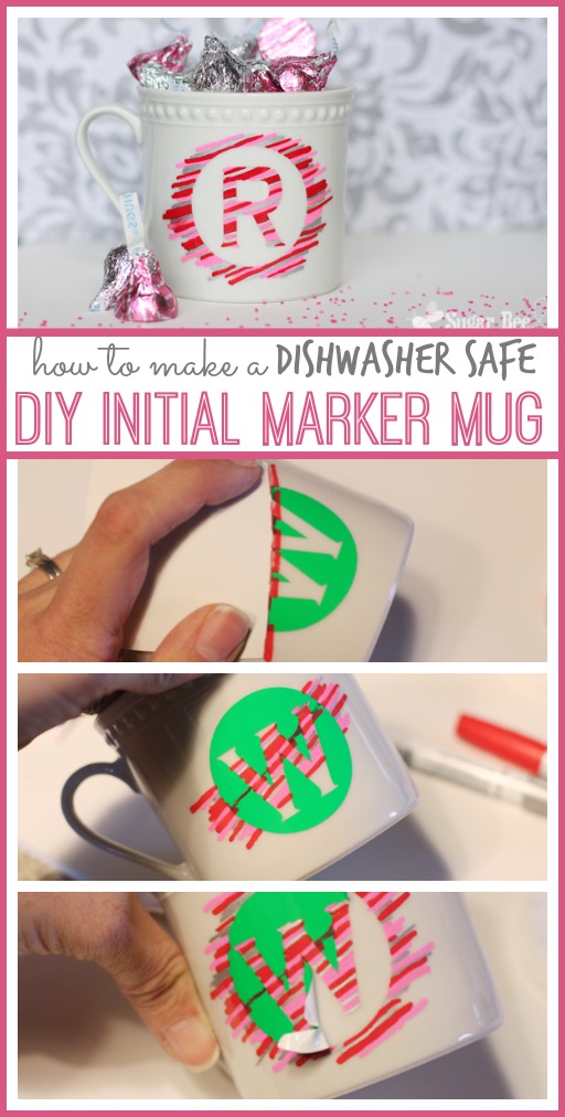 how to make a DIY initial marker mug dishwasher safe