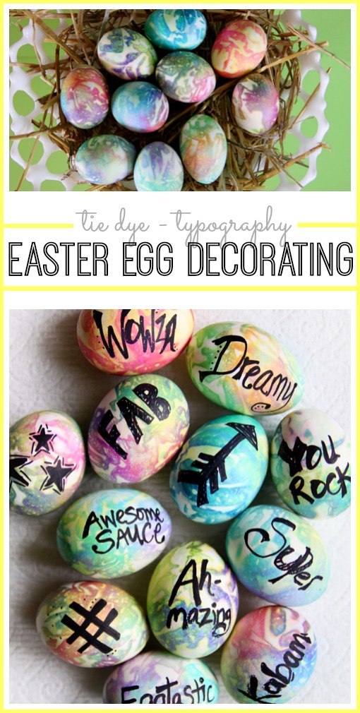 tie dye typography easter egg decorating tutorial how to