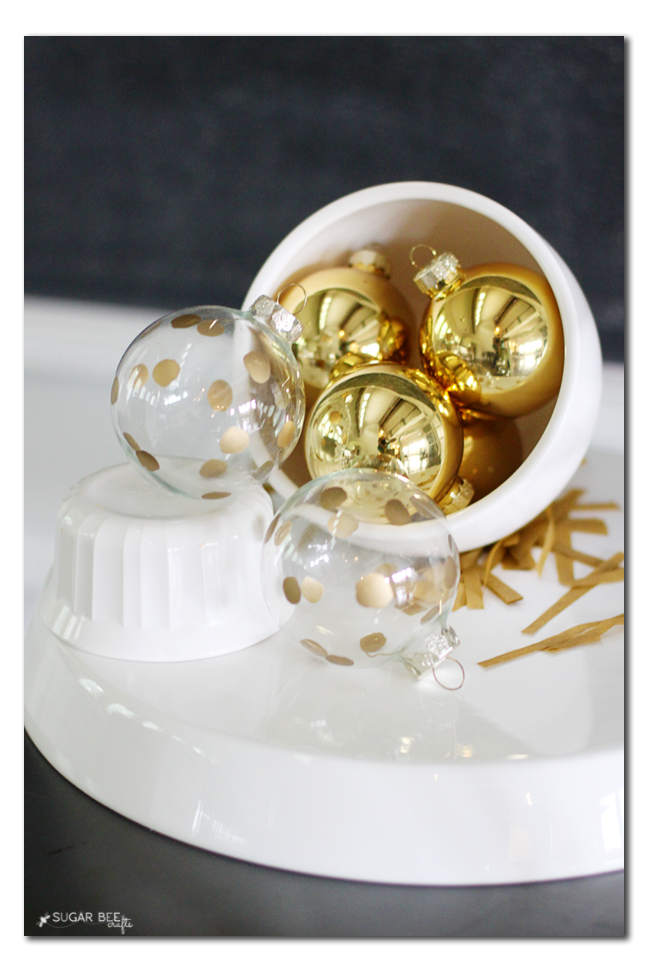 gold polkadot ornament craft idea