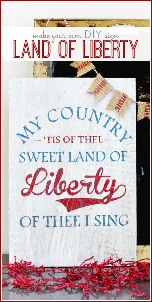 diy sign land of liberty