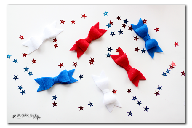 red white blue hairbows