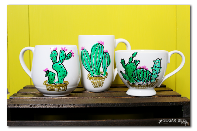 diy cactus mug painted by me markers