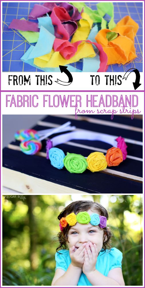 fabric flower headband from scraps diy tutorial