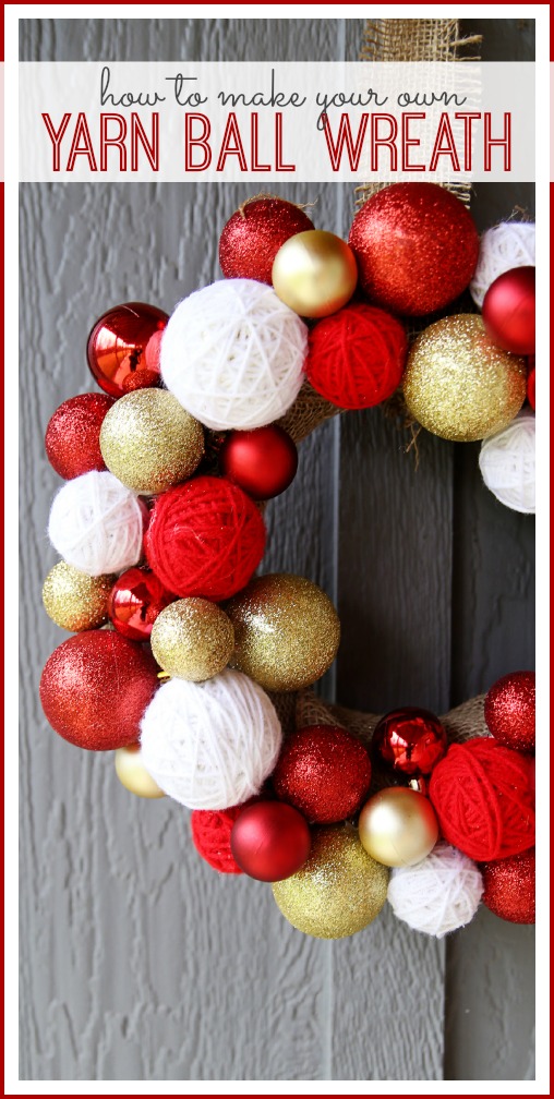 how to make your own yarn ball wreath