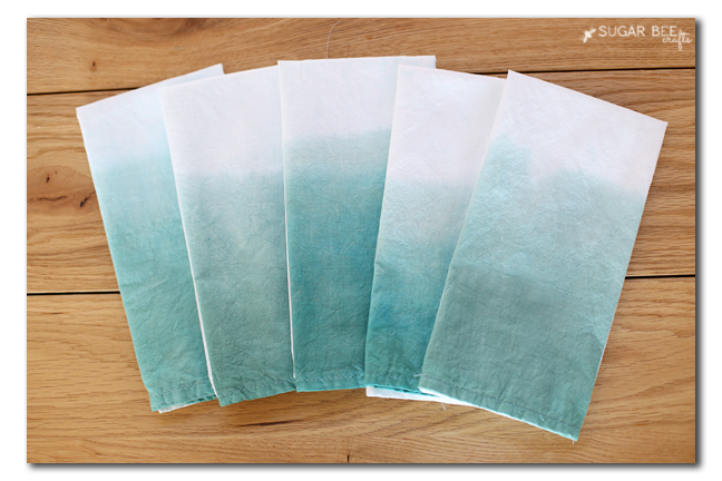 dip dye ombre napkins how to