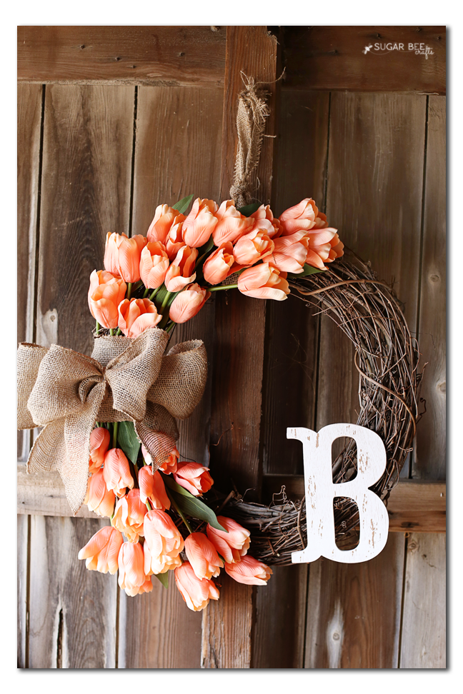 how to make a spring tulip wreath