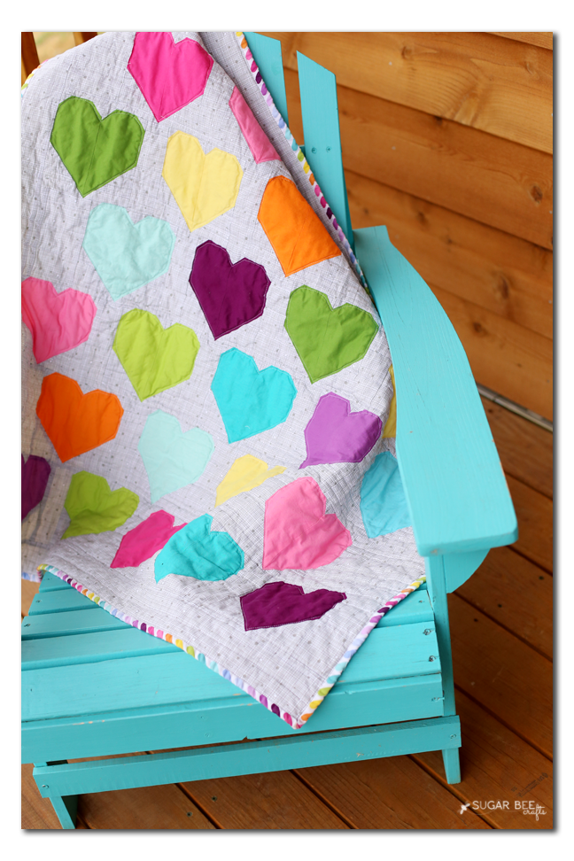 colorful modern rainbow heart quilt no crop copy