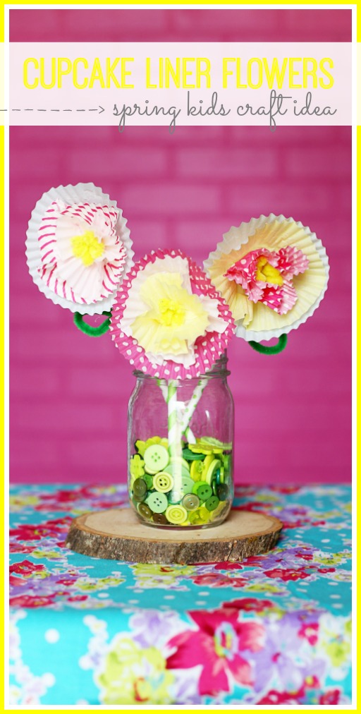 spring kids craft idea cupcake liner flowers - sugar bee crafts