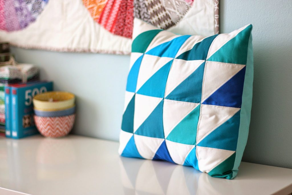Kona-half-square-triangle-pillow
