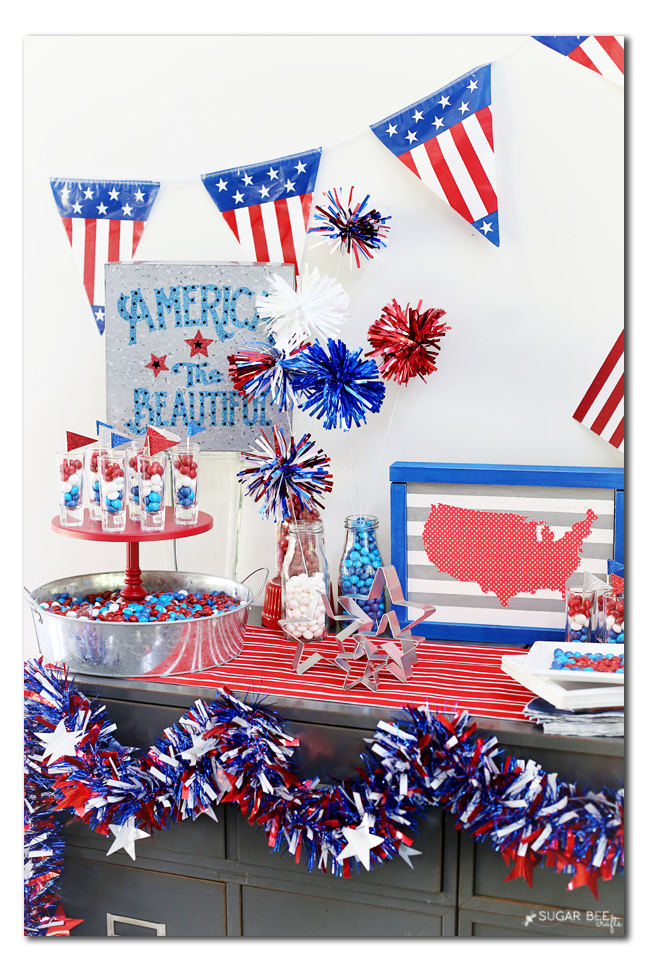 summer party tablescape candy idea