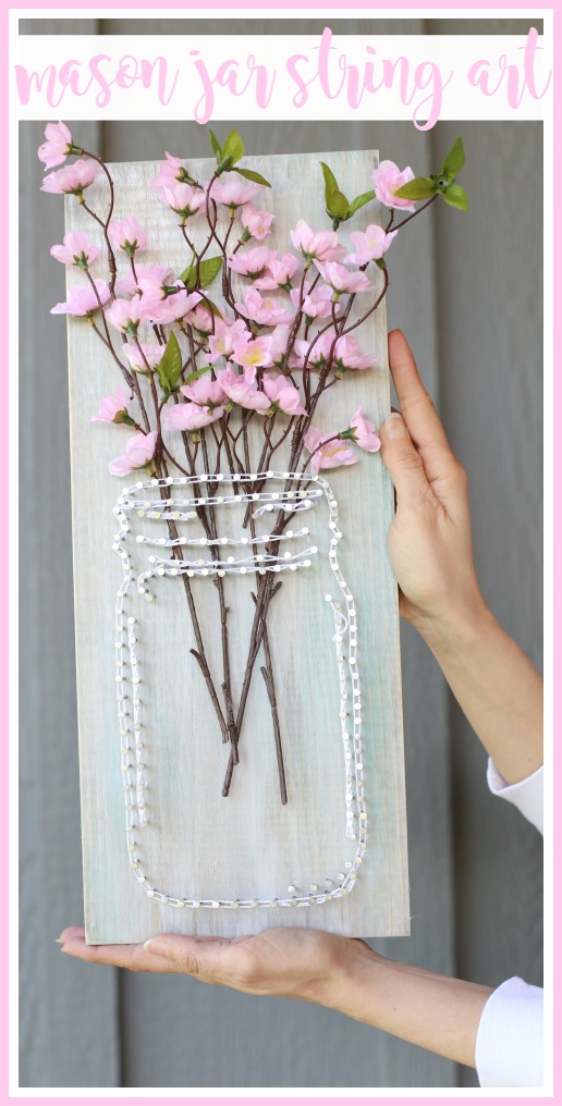 how to make your own mason jar string art