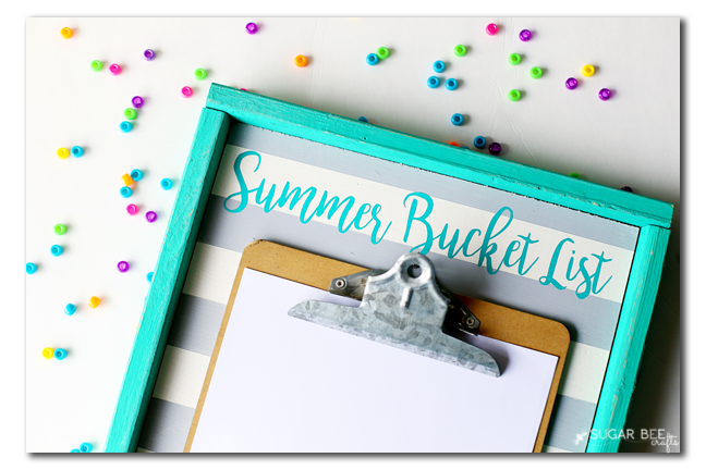 summer bucket list board