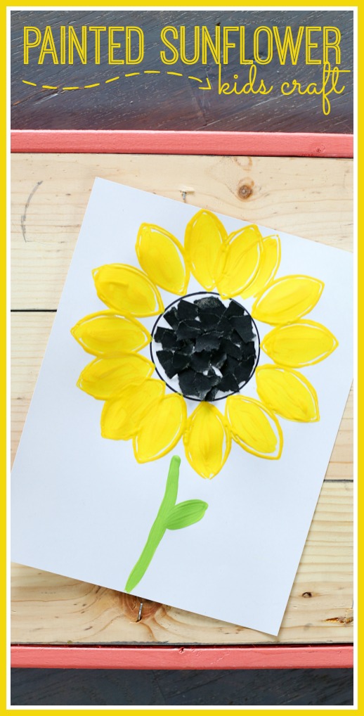 kids craft painted sunflower