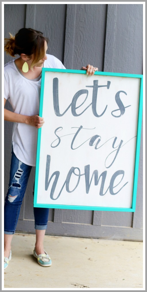 make your own wood quote sign stay home