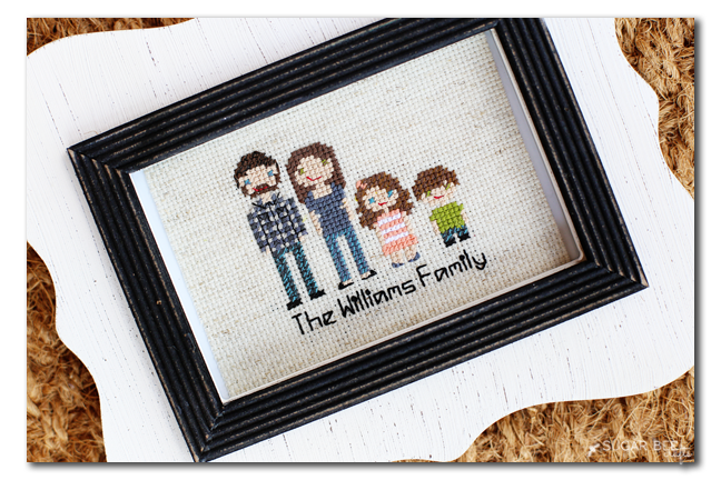 personalized cross stitch family