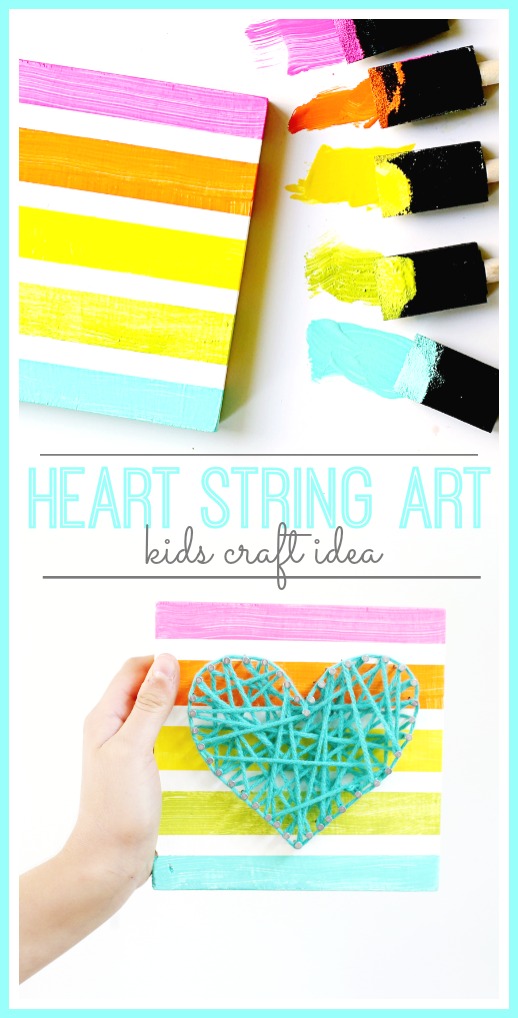 heart string art kids craft idea