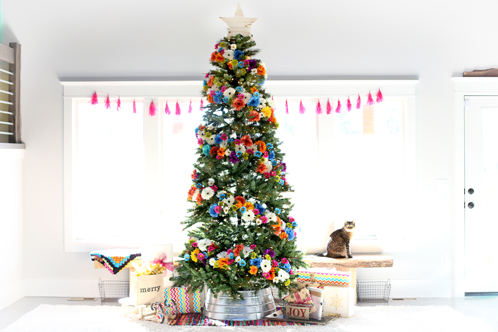Floral DIY Christmas Tree Decor Idea by Mandy Beyeler