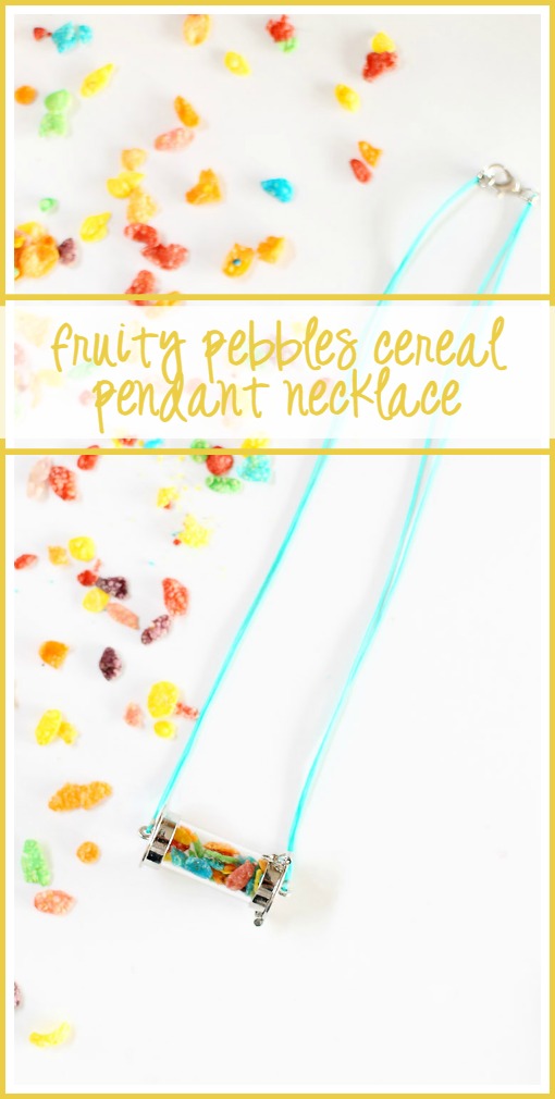 fruity pebbles cereal pendant necklace