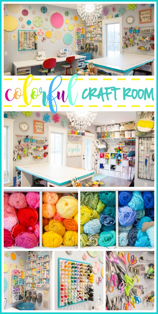 colorful craft room tour