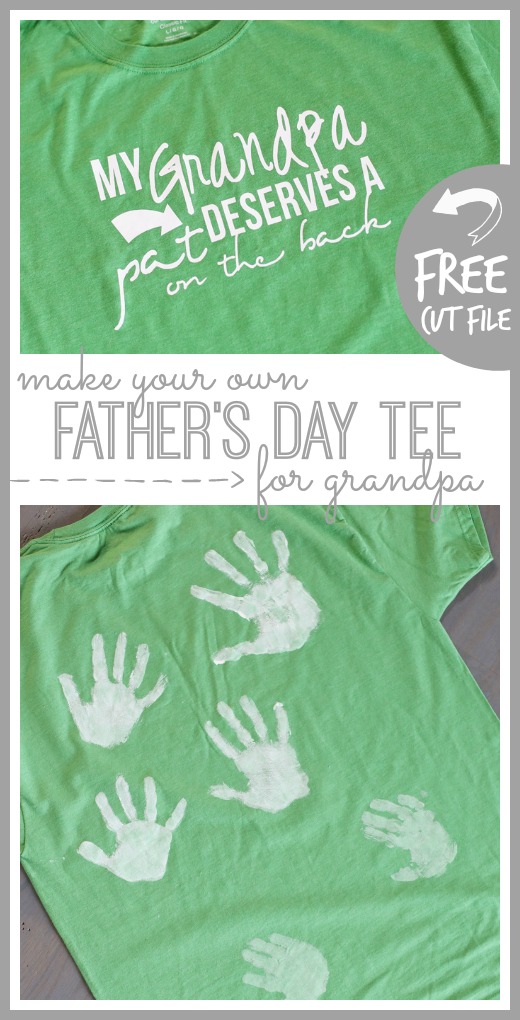 father's day tee for grandpa free cut file handprint tshirt