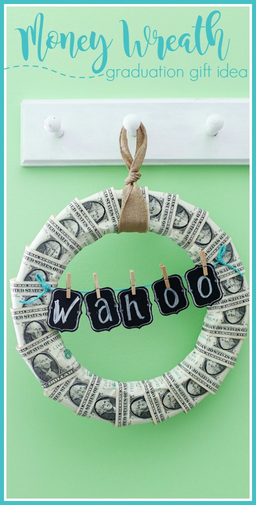 money wreath graduation gift idea