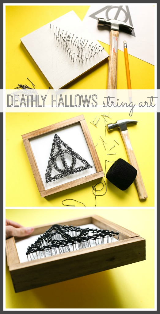 how to make your own deathly hallows string art