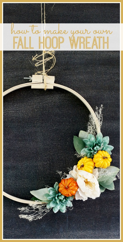 make your own fall hoop wreath