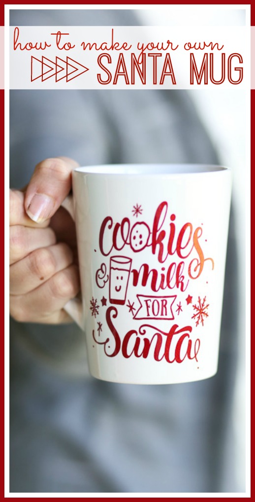 santa mug cookies and milk vinyl diy tutorial
