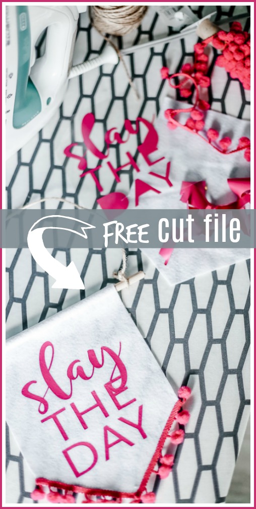 slay the day banner cut file svg silhouette